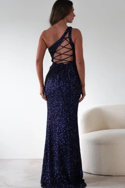 Charley Sequin Bodycon Gown | Navy