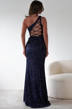 Charley Sequin Bodycon Gown | Navy