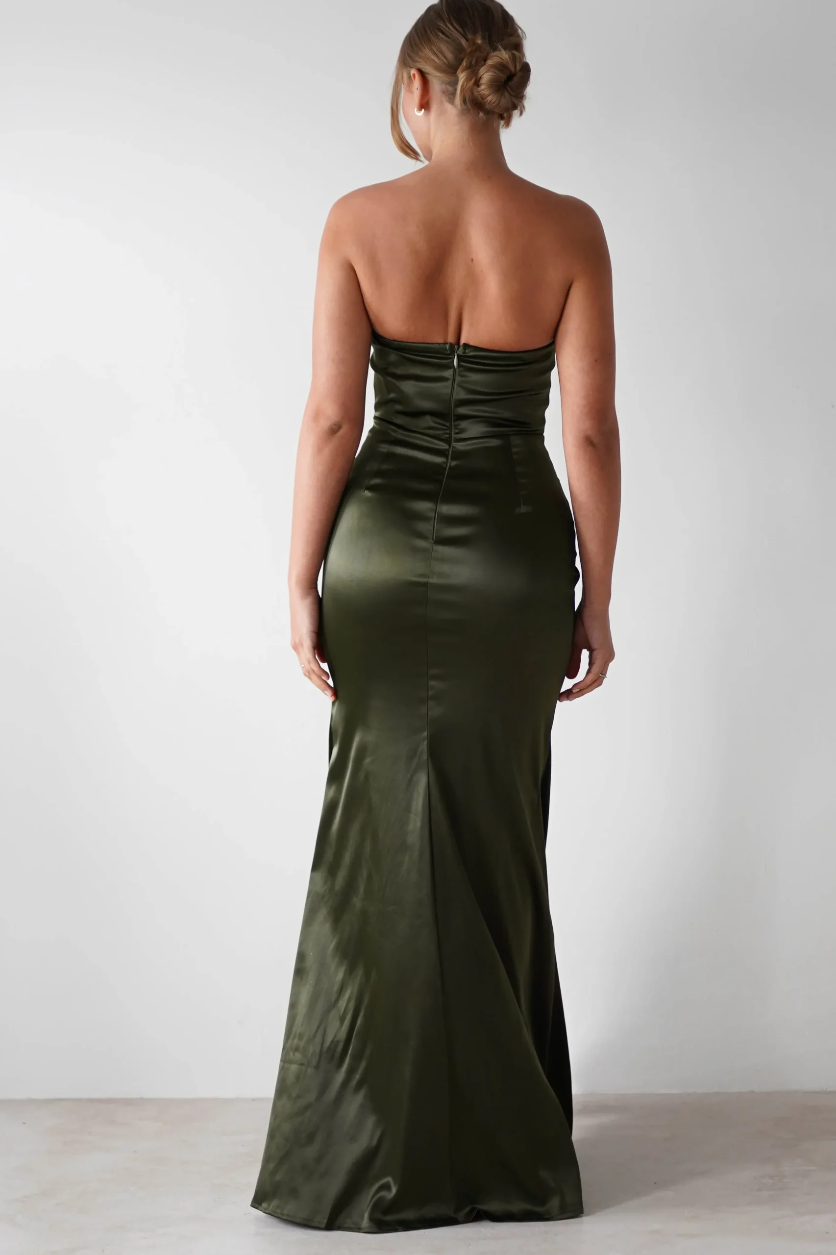 Clydee Soft Corset Maxi Gown | Olive