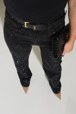 Coleen Sparkle Diamante Jeans | Black