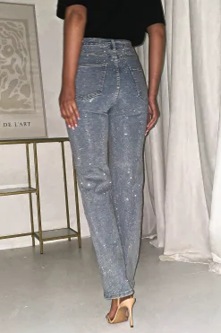 Coleen Sparkle Diamante Jeans | Light Blue