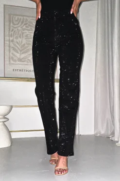 Coleen Sparkle Diamante Jeans | Black