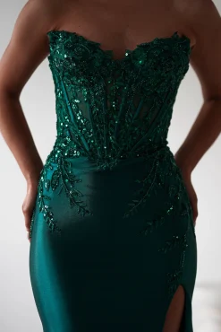 Dallas Luxe Embellished Gown | Emerald Green