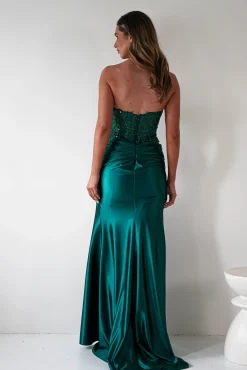 Dallas Luxe Embellished Gown | Emerald Green