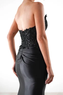 Dallas Luxe Embellished Gown | Black