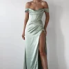 Dionne Soft Coset Maxi Gown | Sage