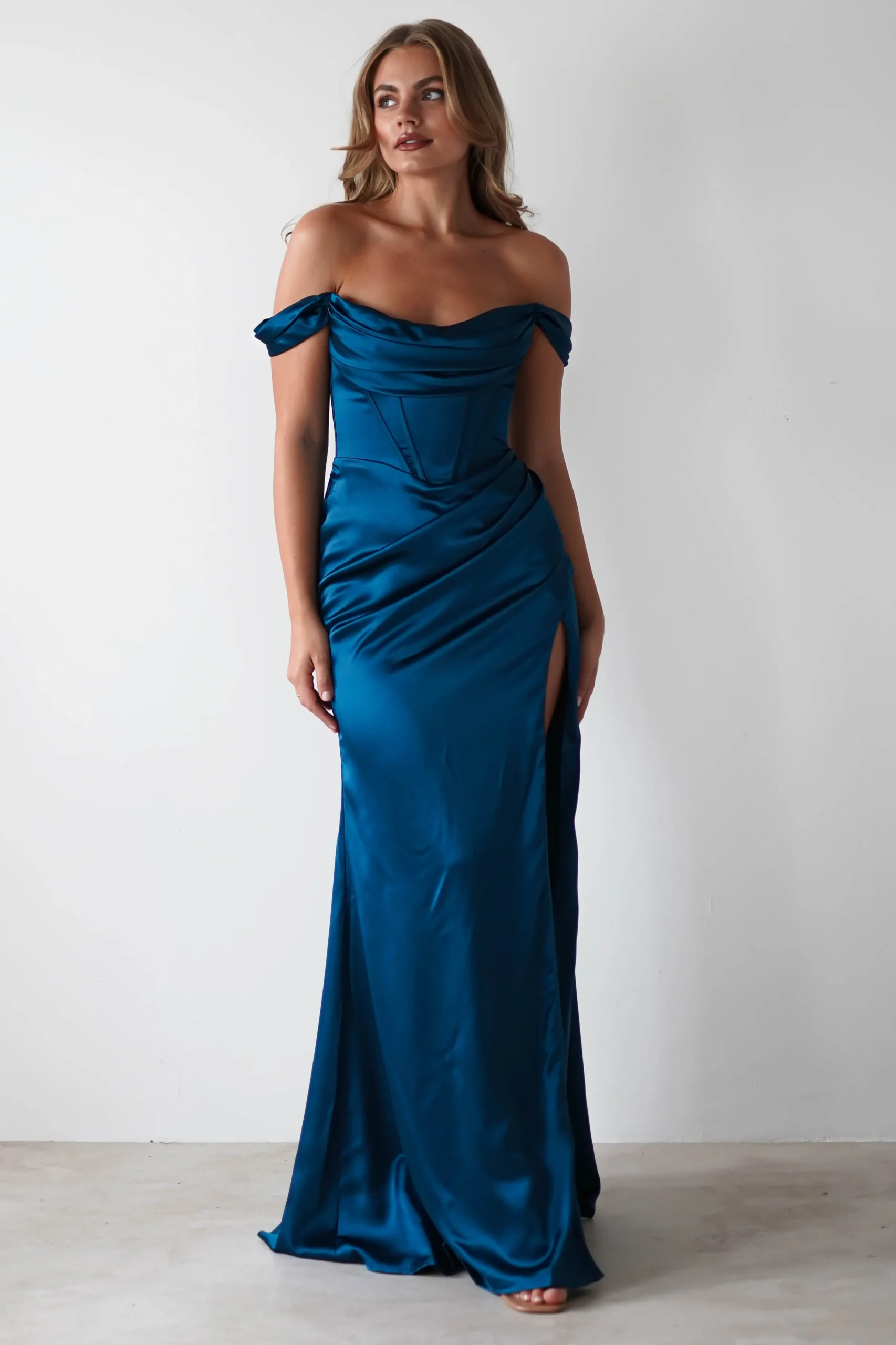 Dionne Soft Coset Maxi Gown | French Navy