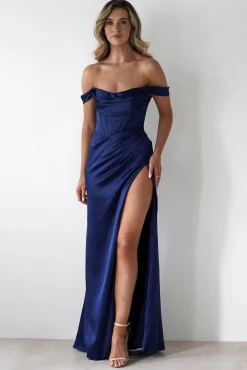 Dionne Soft Coset Maxi Gown | Navy