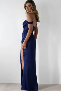 Dionne Soft Coset Maxi Gown | Navy