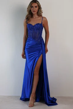 Diva Embellished Corset Gown | Royal Blue