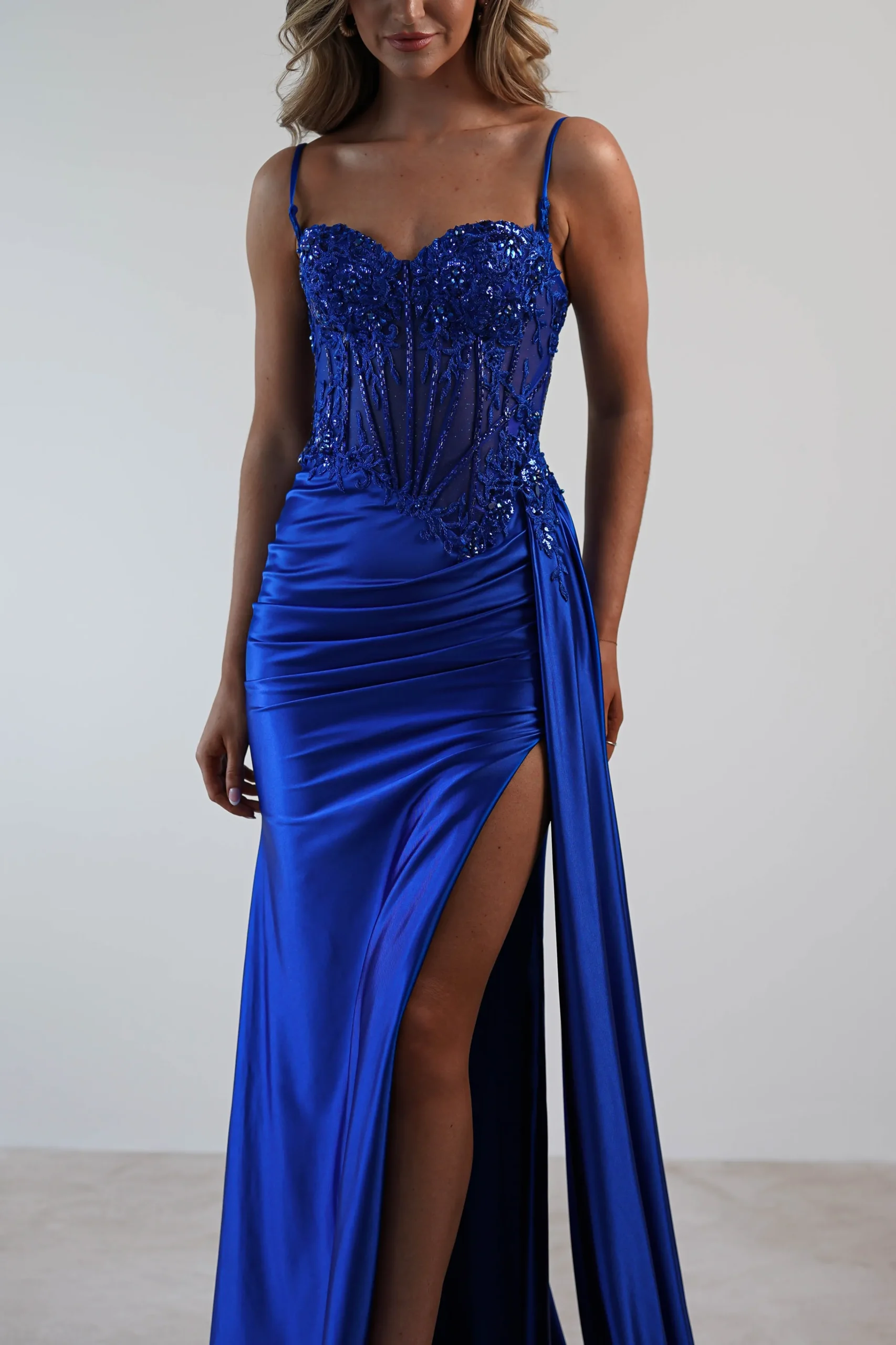 Diva Embellished Corset Gown | Royal Blue