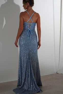 Ember Bodycon Sequin Gown | Slate Blue