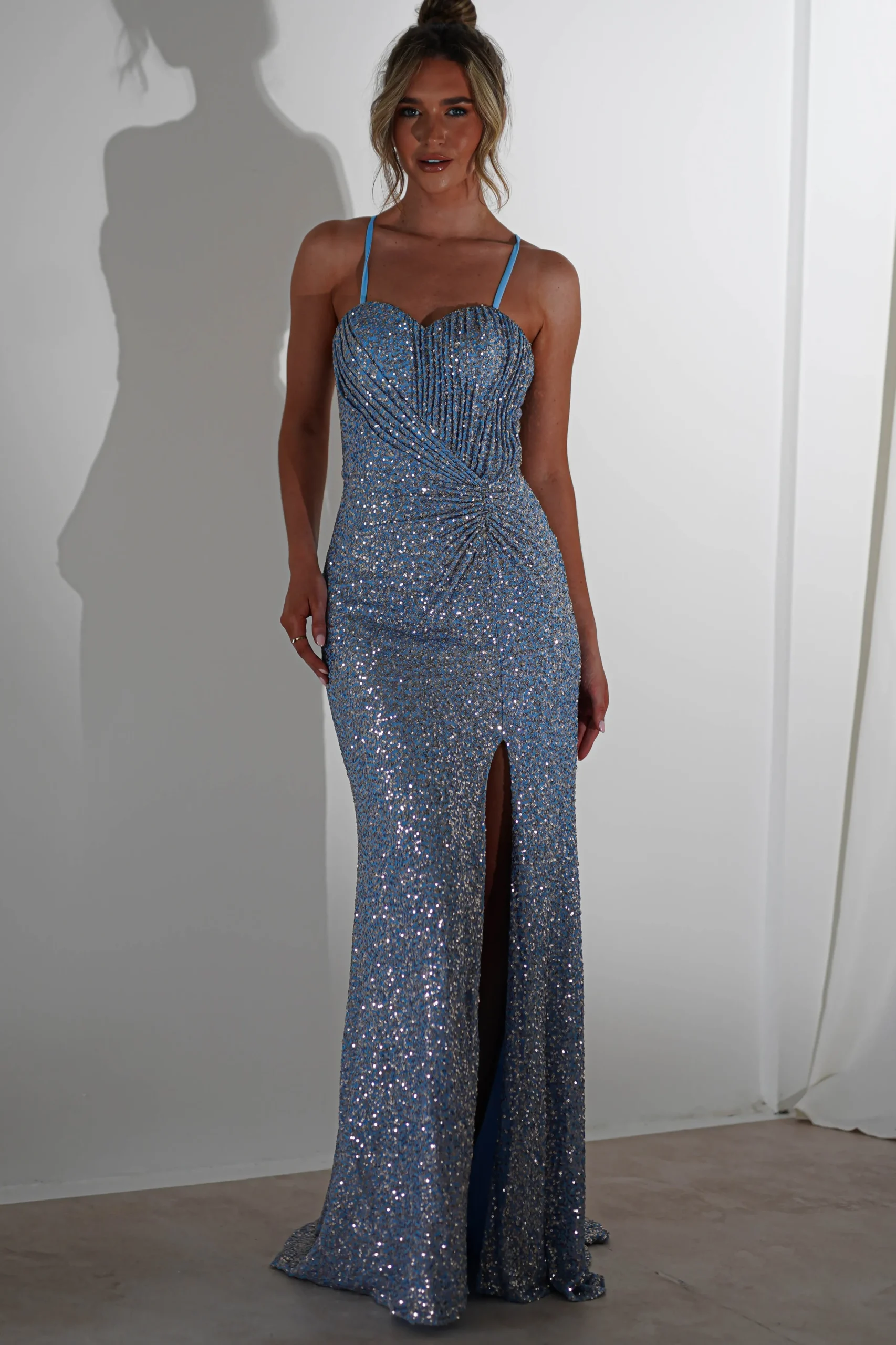 Ember Bodycon Sequin Gown | Slate Blue