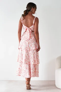 Emily Floral Ruffle Maxi Dress | Orange Print