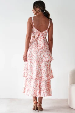 Emily Floral Ruffle Maxi Dress | Orange Print