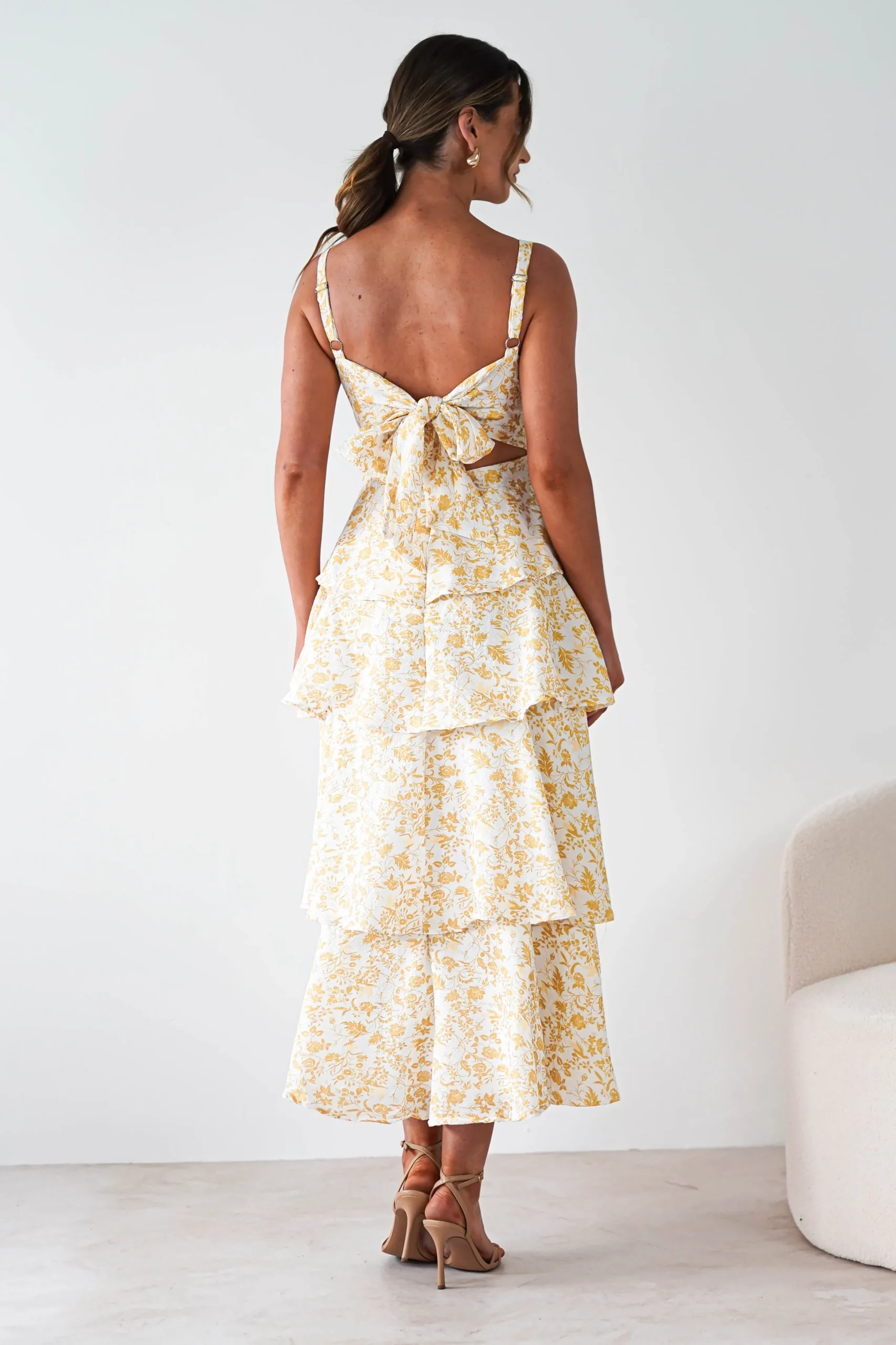 Emily Floral Ruffle Maxi Dress | Yellow Print