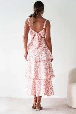 Emily Floral Ruffle Maxi Dress | Orange Print