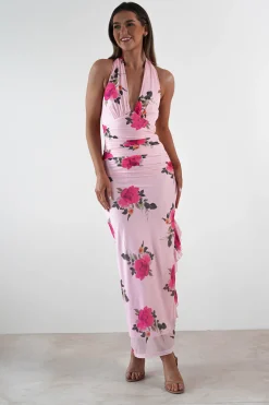 Emmaline Floral Bodycon Maxi Dress | Pink