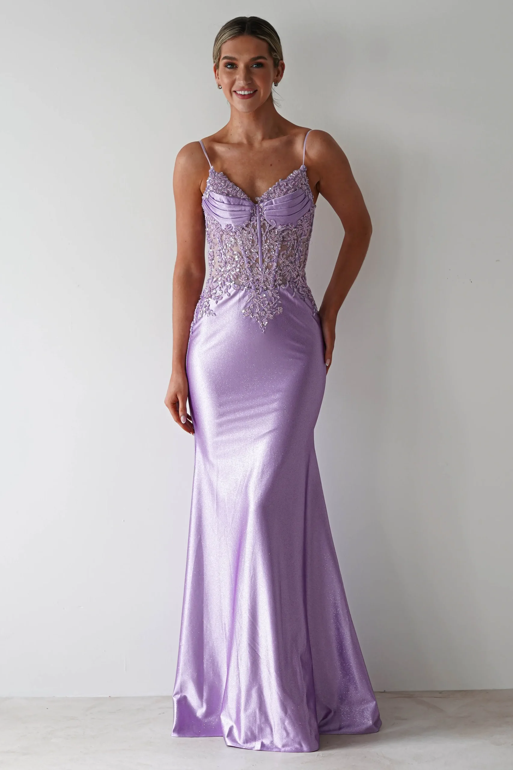 Eternity Glitter Bodycon Gown | Lilac