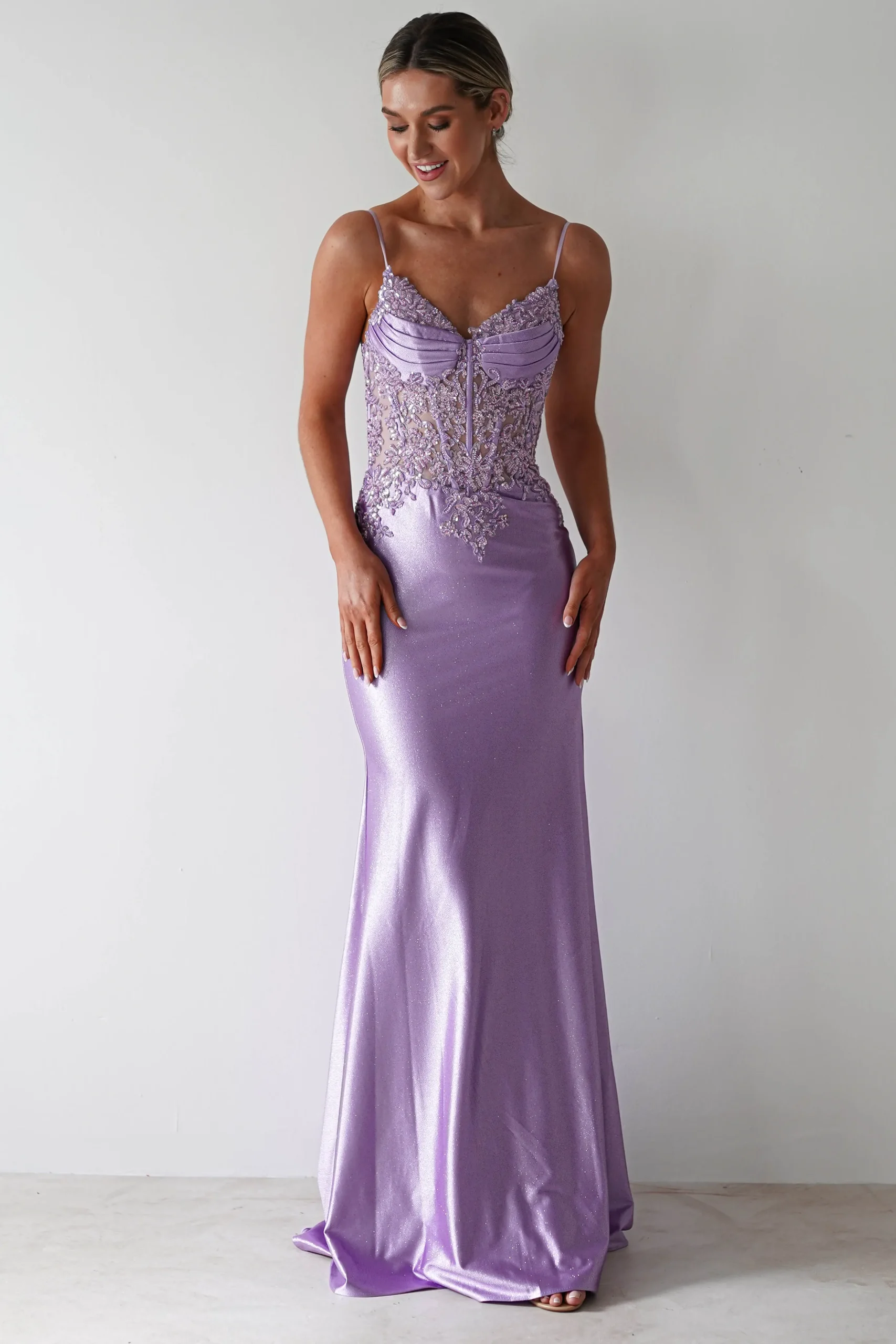 Eternity Glitter Bodycon Gown | Lilac