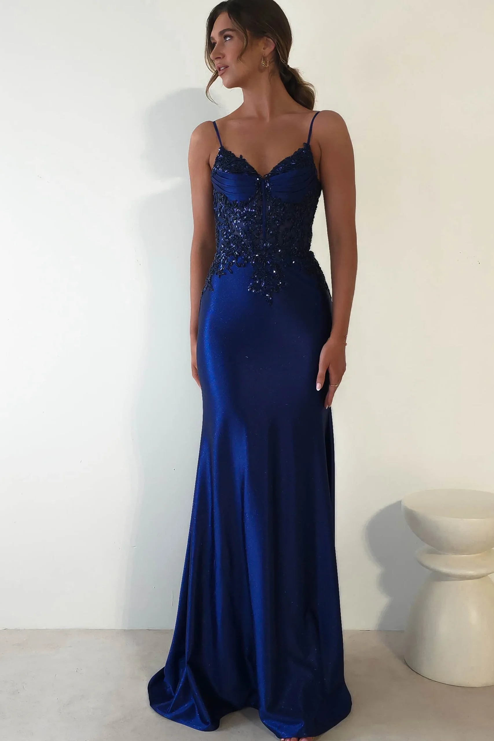Eternity Glitter Bodycon Gown | Midnight Blue