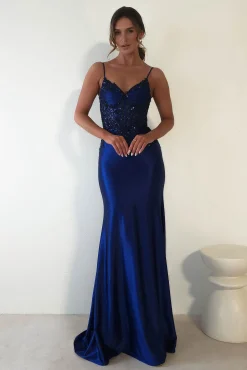 Eternity Glitter Bodycon Gown | Midnight Blue