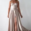Georgia Soft Satin Maxi Gown | Champange