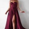 Georgia Soft Satin Maxi Gown | Burgundy