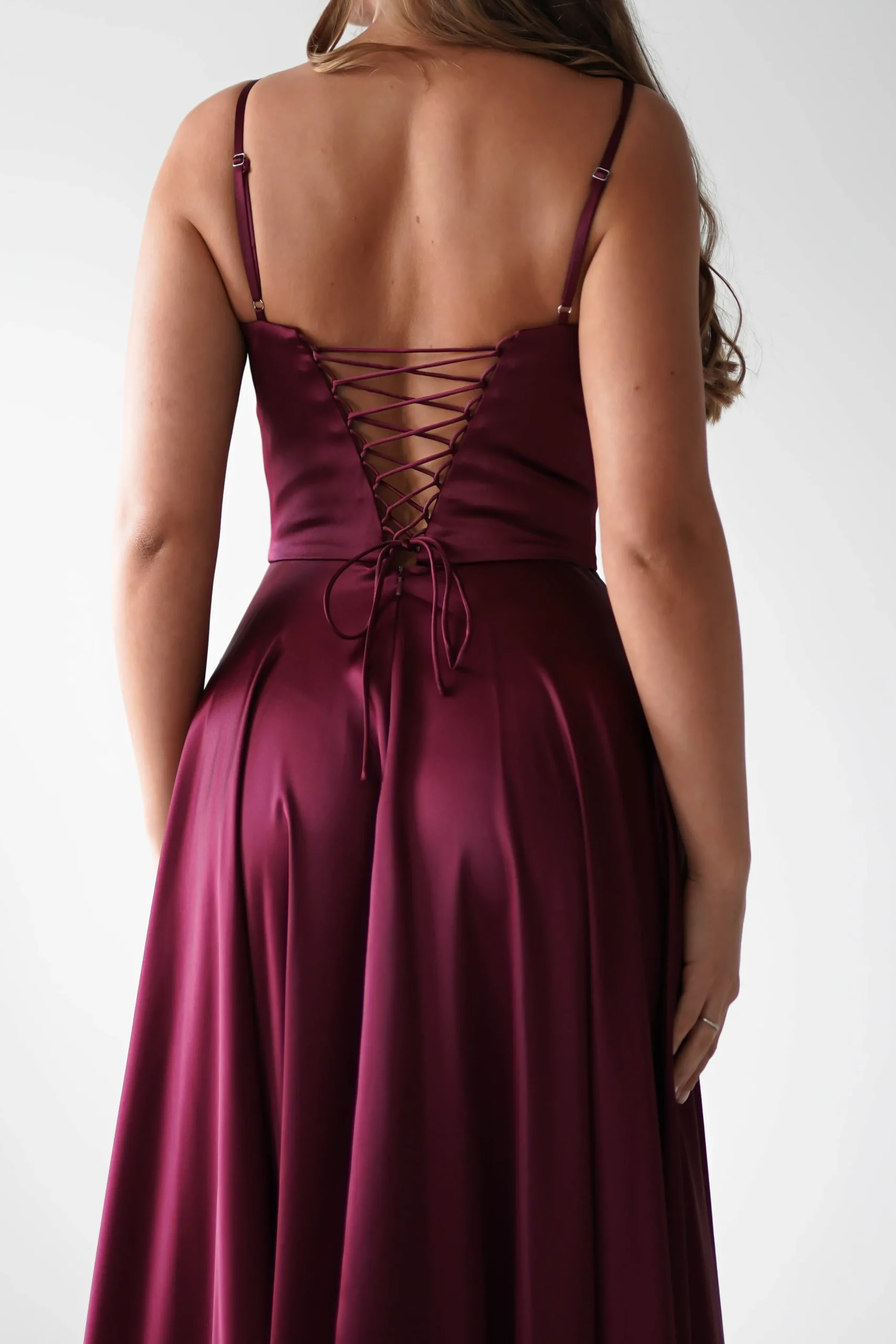 Georgia Soft Satin Maxi Gown | Burgundy