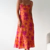 Gina Cotton Floral Maxi Dress | Orange/Pink