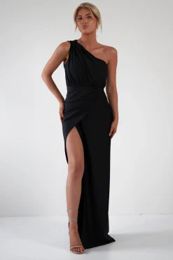 Giordana Jersey Bodycon Maxi Dress | Black