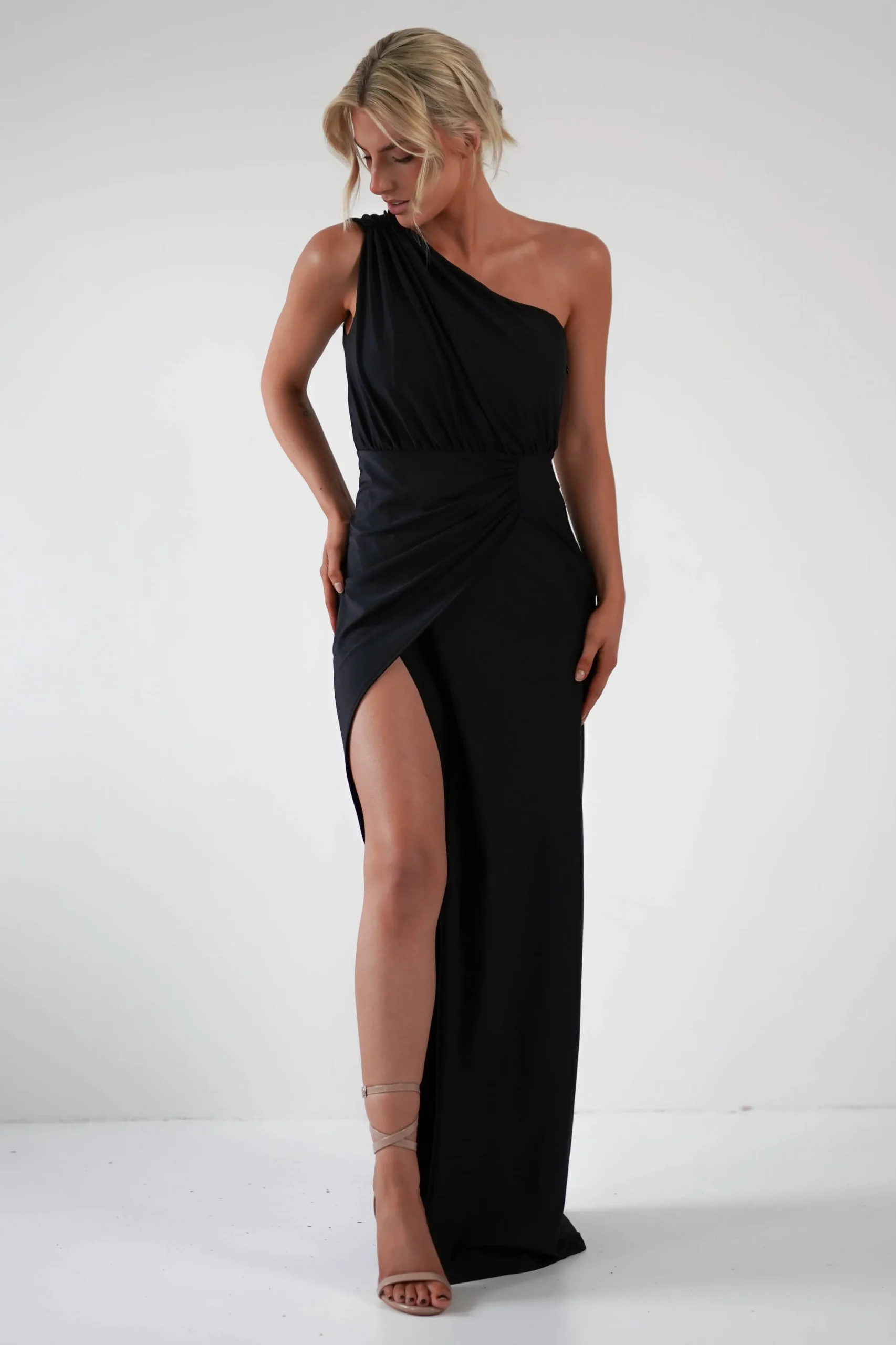 Giordana Jersey Bodycon Maxi Dress | Black