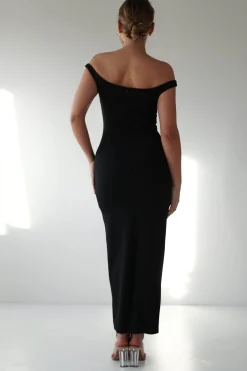 Glenda Contrast Bodycon Midaxi | Black