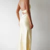 Grace Soft Satin Maxi Dress | Yellow