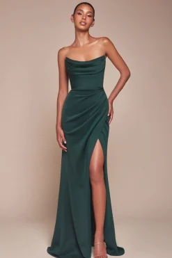 Grasie Bodycon Strapless Gown | Emerald Green