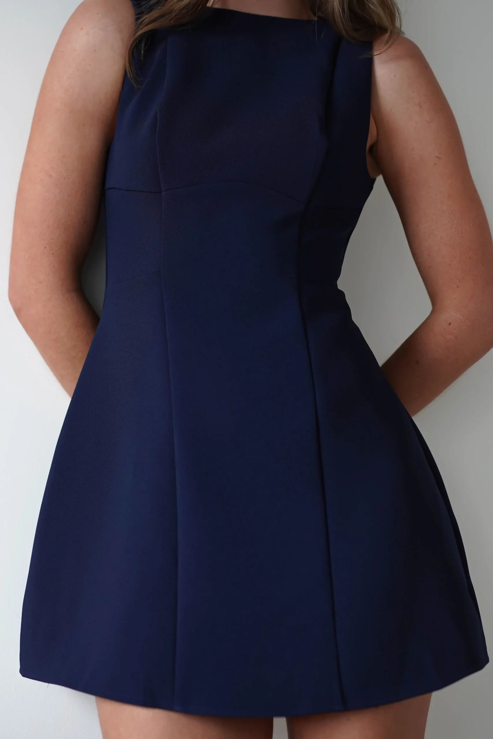 Hannah Structured Mini Dress | Navy
