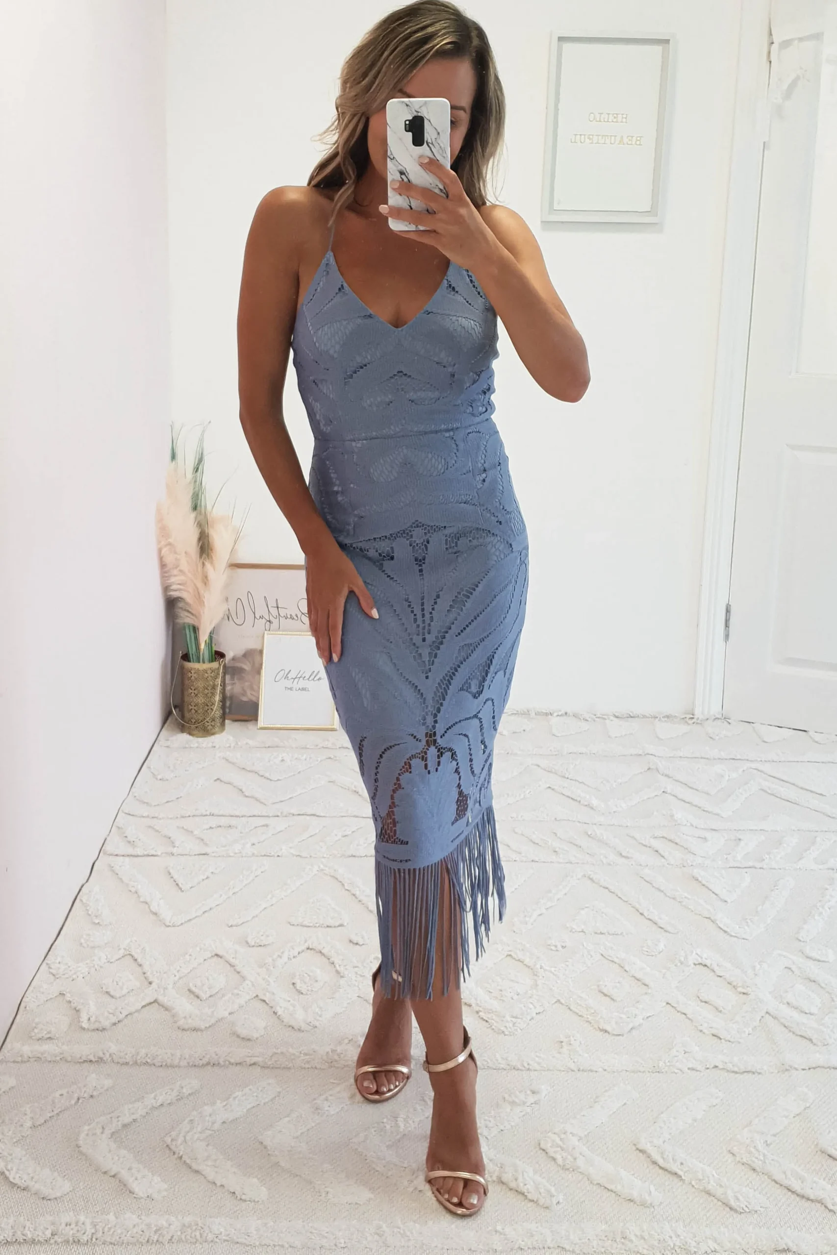 Honey Lace Detail Midi Dress | Periwinkle