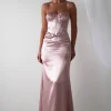 Idonia Satin Corset Gown | Rose