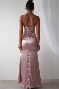Idonia Satin Corset Gown | Rose