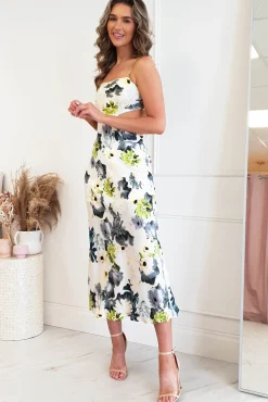 Jaylani Floral Midi Dress | Mixed Print