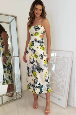 Jaylani Floral Midi Dress | Mixed Print