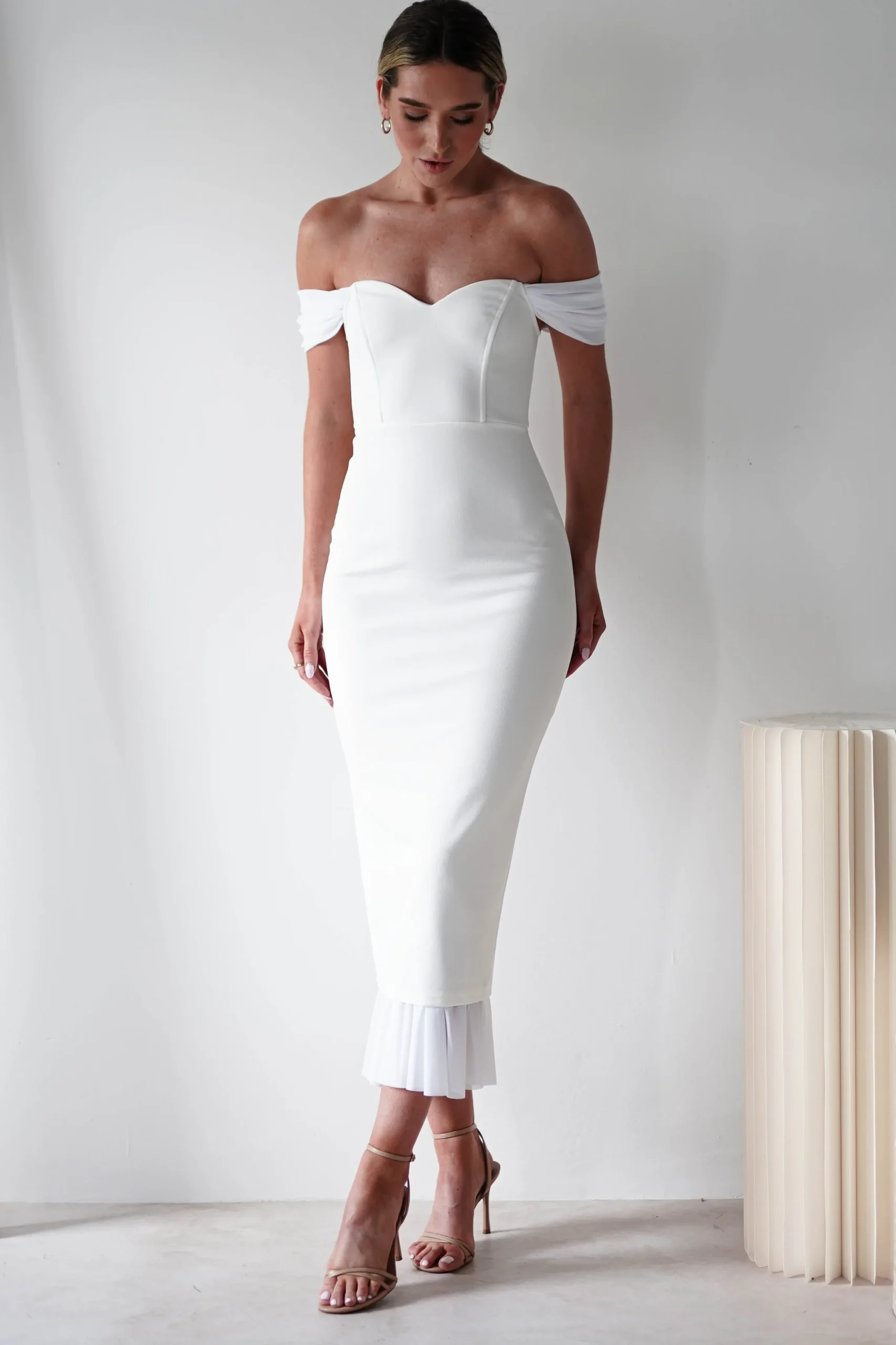 Jennifer Bodycon Midi Dress | White
