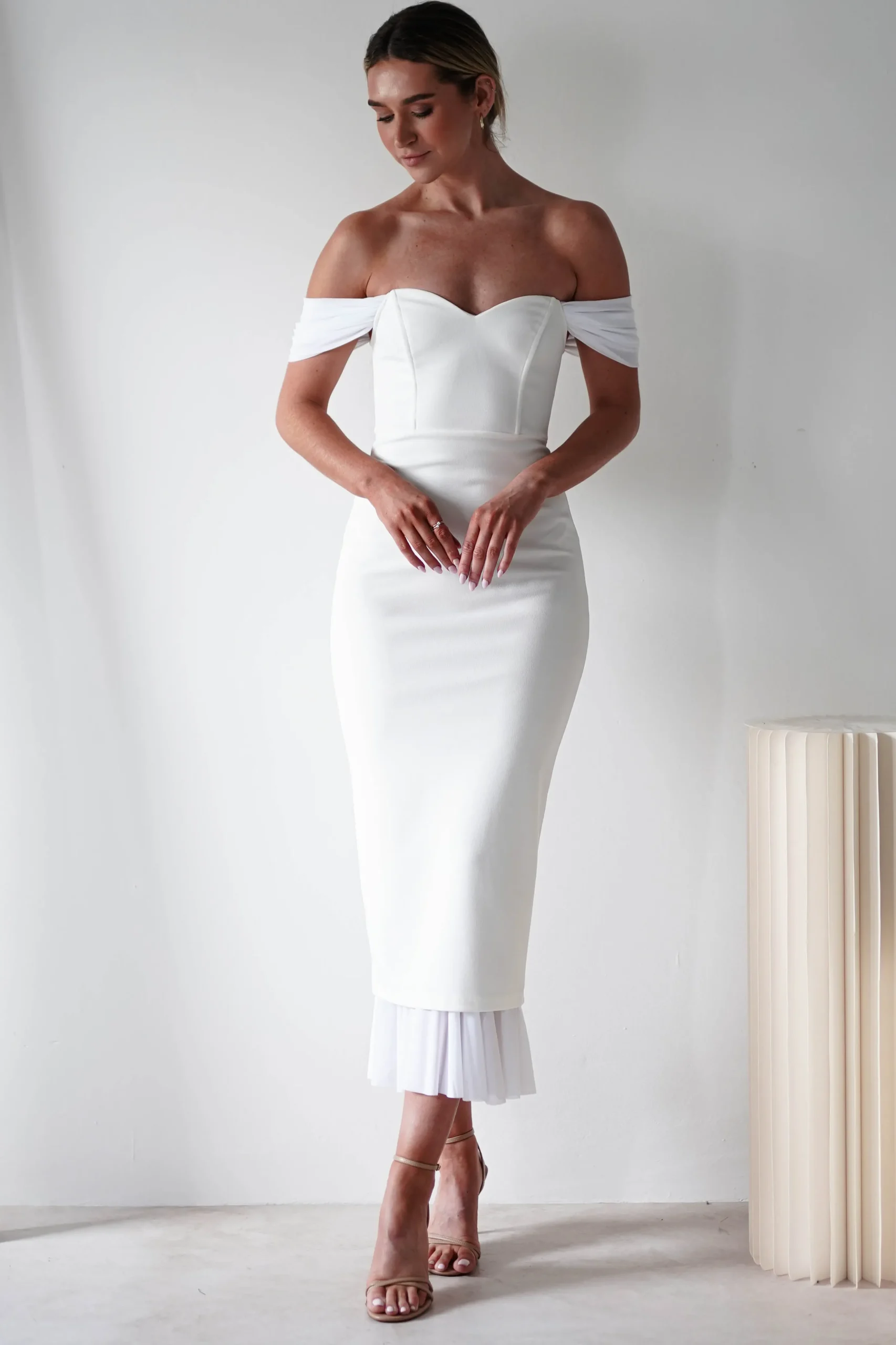 Jennifer Bodycon Midi Dress | White