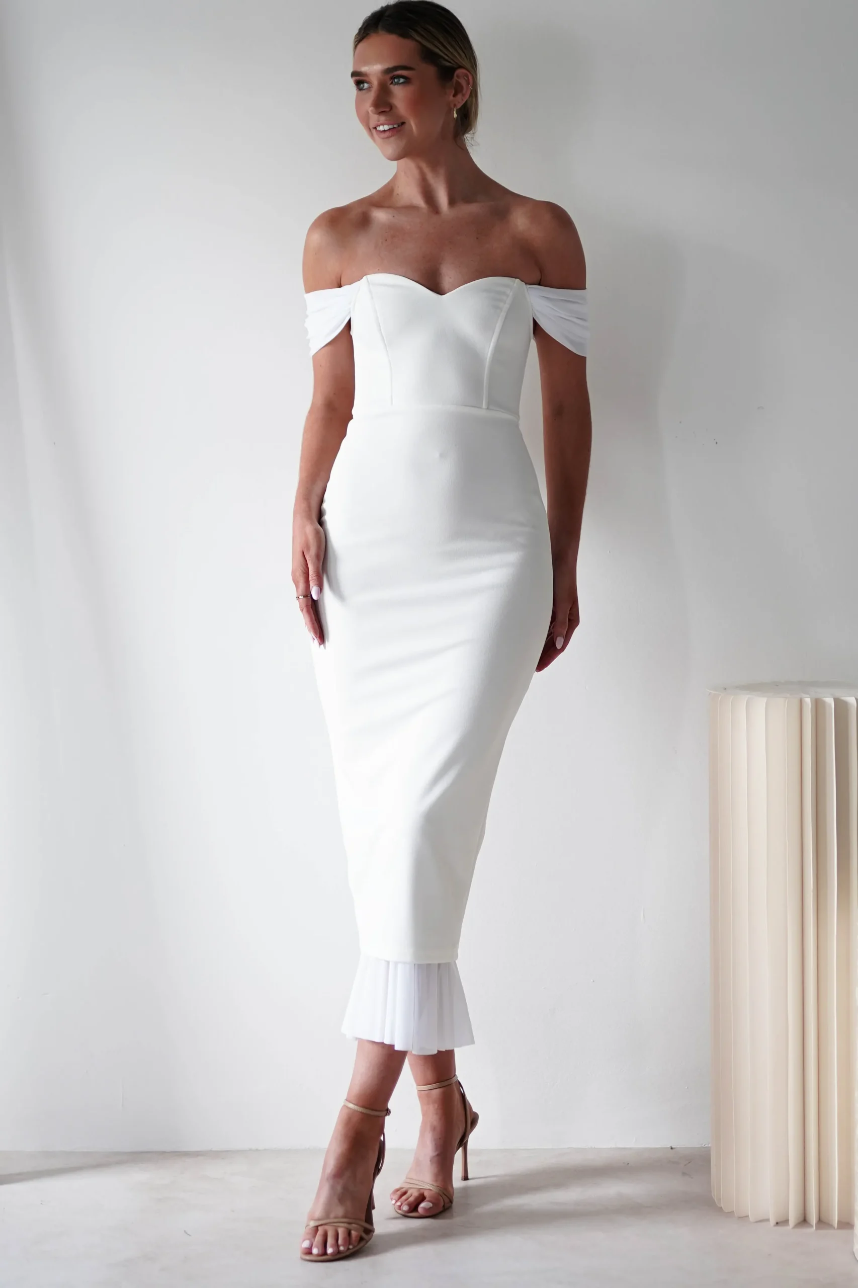 Jennifer Bodycon Midi Dress | White