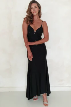 Jennifer Diamante Bodycon Gown | Black