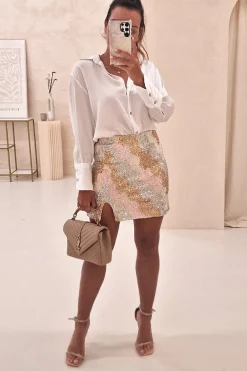 Jules Mini Skirt | Gold/Silver