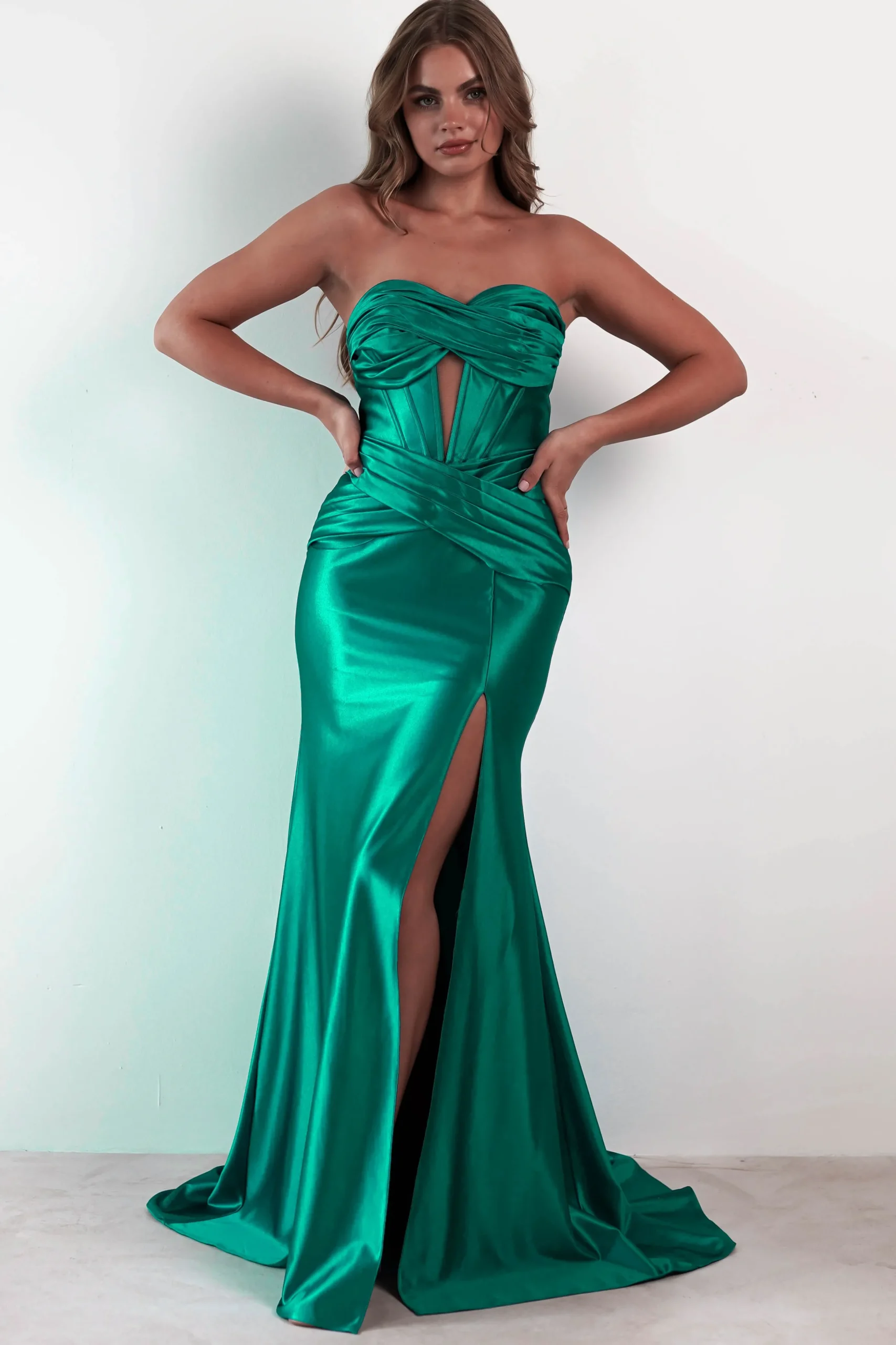 Karra Bodycon Strapless Gown | Emerald Green