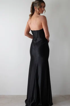 Karra Bodycon Strapless Gown | Black