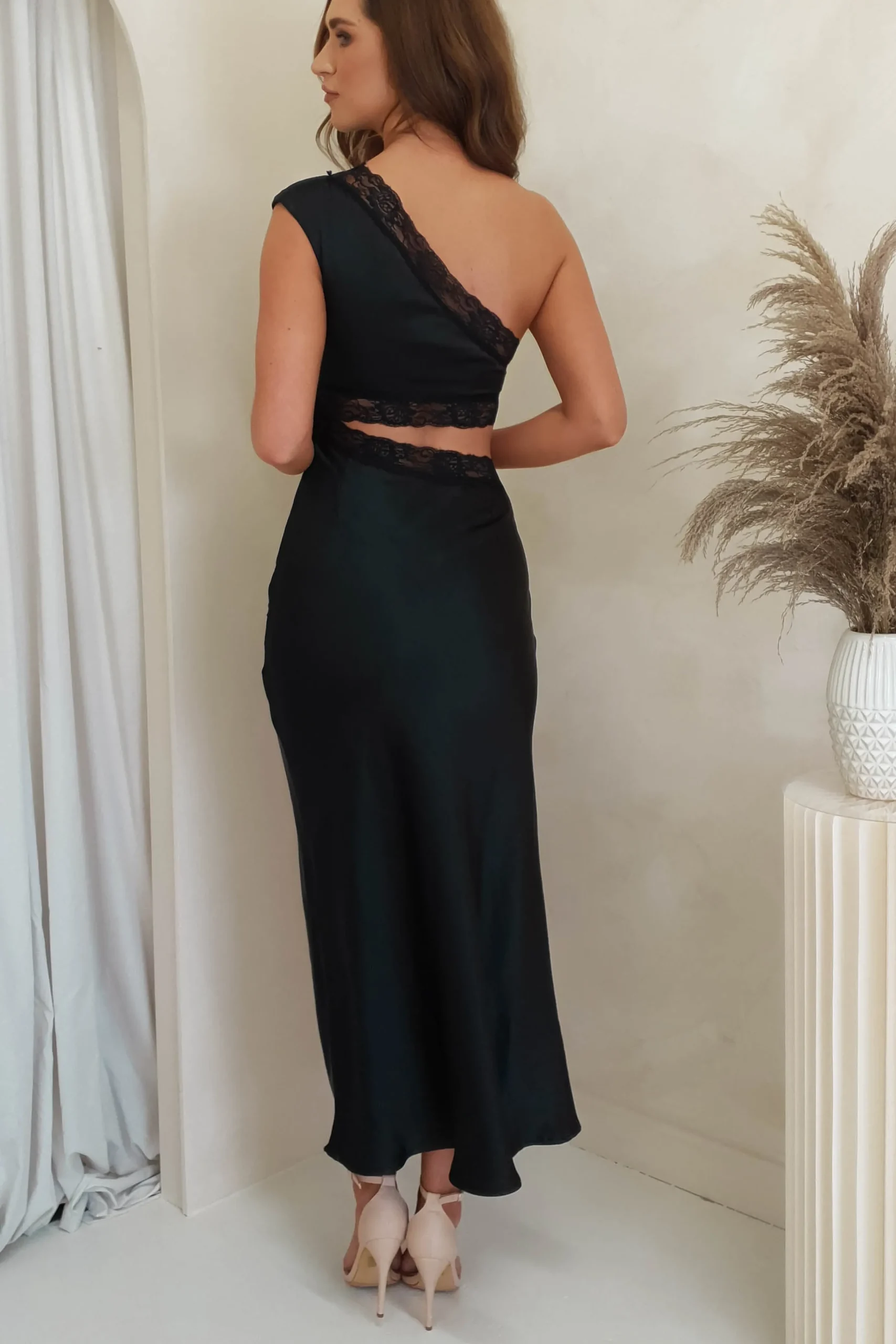 Katie Lace Cut Out Midi Dress | Black