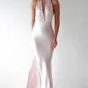 Kaylah Soft Satin Maxi Dress | Pearl Pink
